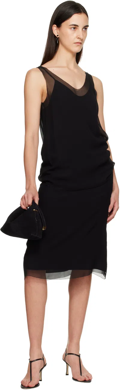 Totême Black Bevel Suede Wristlet Clutch In Black
