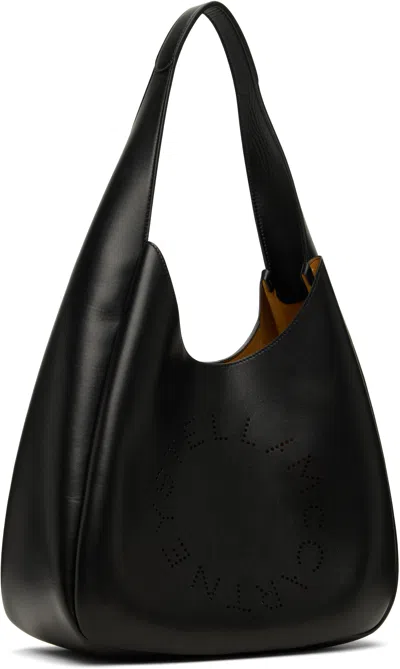 Stella Mccartney Black Logo Slouchy Tote In Black