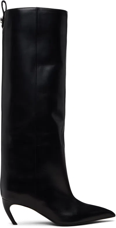Attico Black Lea Tall Boots In Black
