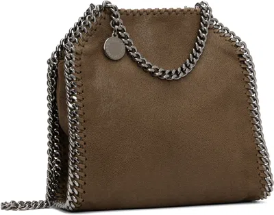 Stella Mccartney Khaki Falabella Tiny Tote Bag In Brown
