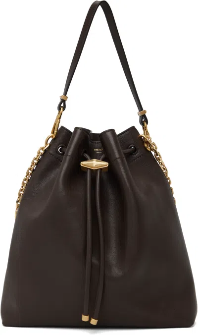 Jimmy Choo Brown Cinch Bucket Chain Bag In Multi