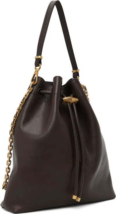 Jimmy Choo Brown Cinch Bucket Chain Bag In Multi