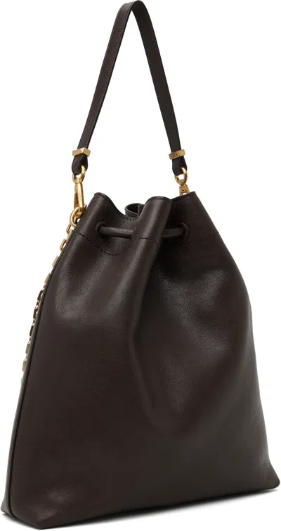 Jimmy Choo Brown Cinch Bucket Chain Bag In Multi