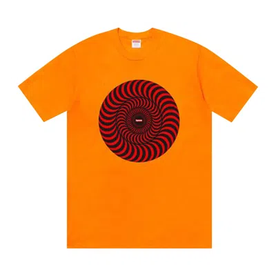 Pre-owned Supreme X Spitfire Classic Swirl T-shirt 'bright Orange' | Men's Size L