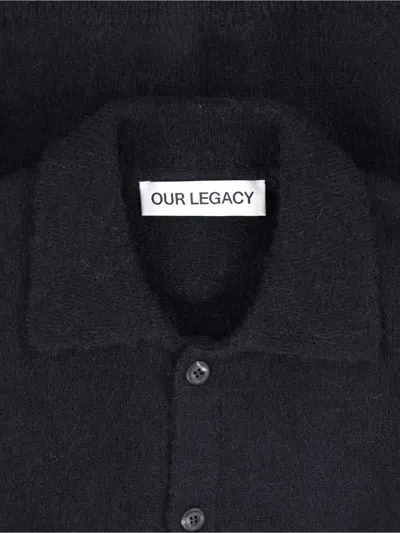 Our Legacy Evening Polo Cardigan In Blue