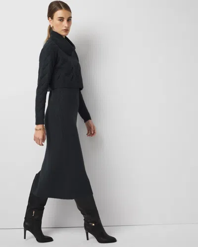 White House Black Market Petite Convertible Sweater Dress In Green