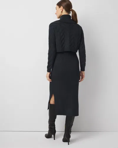 White House Black Market Petite Convertible Sweater Dress In Green