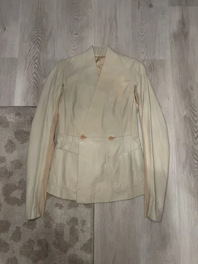 Pre-owned Rick Owens Runway F/w 2009 Flesh Leather Blazer!! In Sand