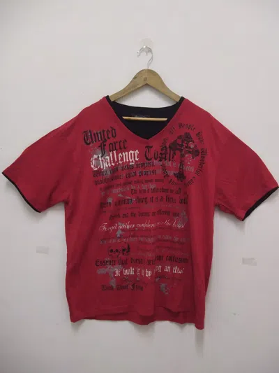 Pre-owned Japanese Brand Beaumont Carr V Neck Casual Shirt In Red