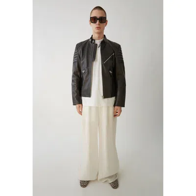Pre-owned Acne Studios “oliver” Leather Jacket Size 52 In Black