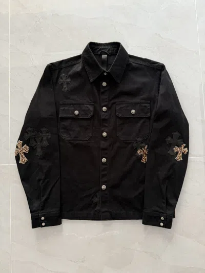 Pre-owned Chrome Hearts Black Cheetah Patched Workdog Jacket Sz.m