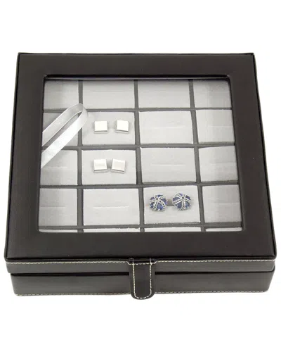 Bey-berk Leather 20-cufflink Box In Black
