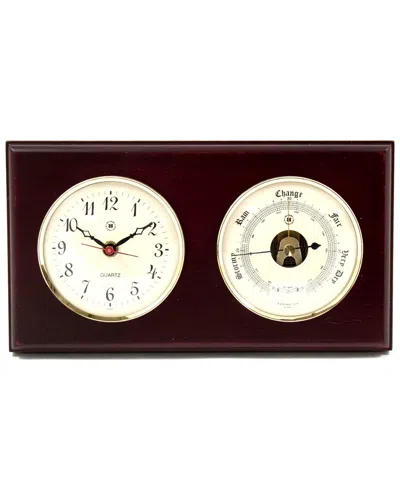 Bey-berk Quartz Clock And Barometer In Multi