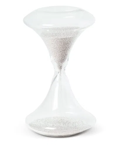 Bey-berk Hand Blown 45 Minute Sand Timer In Silver