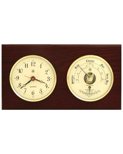 Bey-berk Quartz Clock And Barometer In Multi
