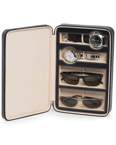 Bey-berk 2-watch & 2-sunglass Travel Case In Multi