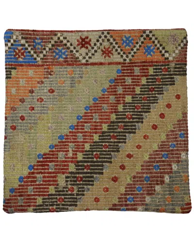 Pasargad Home Vintage Turkish Kilim Wool Pillow Case In Multi