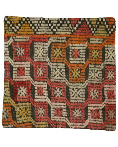 Pasargad Home Vintage Turkish Kilim Wool Pillow Case In Multi