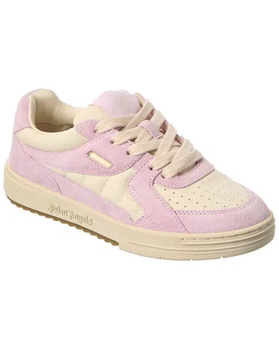 Palm Angels University Lt Canvas & Suede Sneaker In Pink