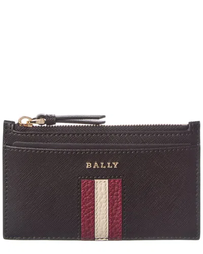 Bally Sandhy Leather Card Case In Red