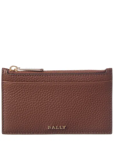 Bally Zandhy Leather Card Case In Purple
