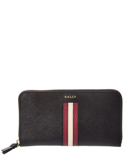 Bally Sorissa Leather Zip Around Wallet In Black