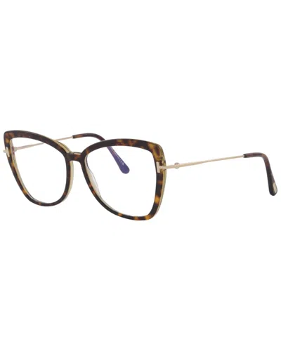 Tom Ford Women's Blue Block 55mm Optical Frames In Brown