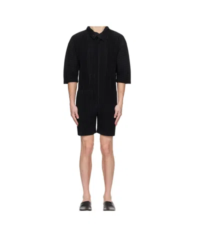 Issey Miyake Pleats Bottoms 3 Jumpsuit In Black