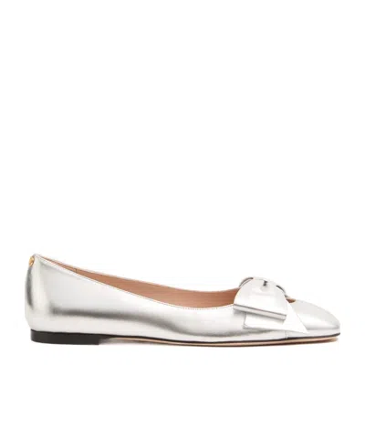 Valentino Bowow Ballerina In Laminated Nappa In White