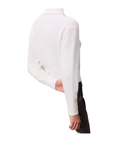 Calvin Klein Jeans Est.1978 Soft Chenille Roll Neck Jumper In White