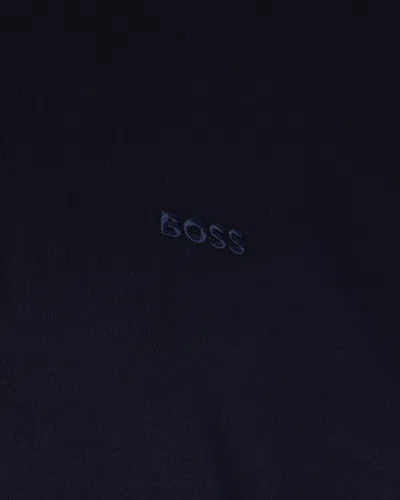 Hugo Boss Boss Men Cotton Jersey T-shirt With Logo In Blue