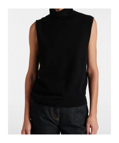 The Row Meritas Cashmere Turtleneck Sweater In Black