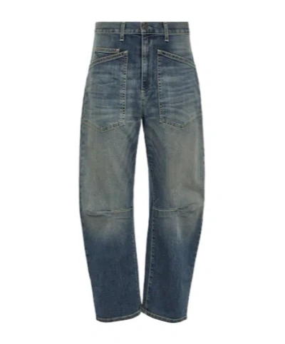 Nili Lotan Shon Barrel-leg Jeans In Blue