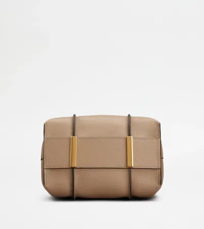 Tod's T Timeless Mini Leather Shoulder Bag In Nude