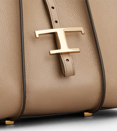 Tod's T Timeless Mini Leather Shoulder Bag In Nude