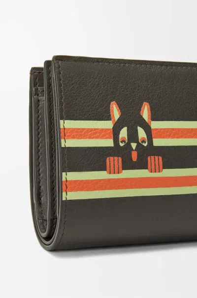 Loewe Futurist Cat Compact Wallet In Classic Calfskin In Black