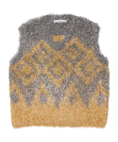 Acne Studios Geometric-pattern Vest In Gray