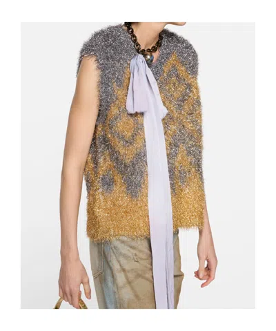 Acne Studios Geometric-pattern Vest In Gray