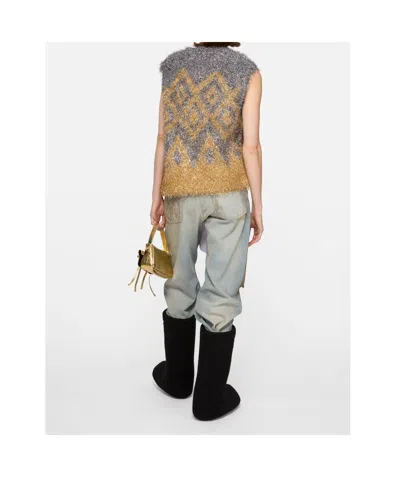 Acne Studios Geometric-pattern Vest In Gray