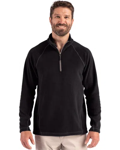 Clique Powder Recycled Fleece Mens Quarter Zip Pullover In Black