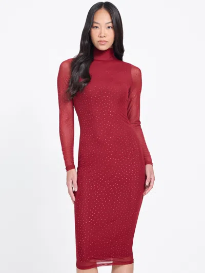 Guess Factory Margo Sequin Knit Dress In Red