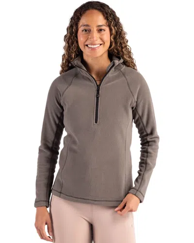 Clique Powder Recycled Fleece Womens Half Zip Hooded Pullover In Gray