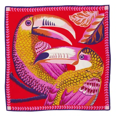 Inoui Editions Square 65 Toucan Scarf In Red