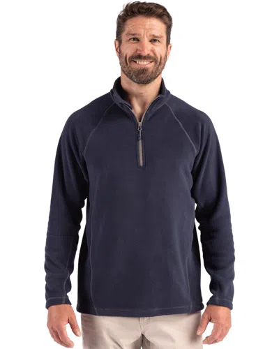Clique Powder Recycled Fleece Mens Quarter Zip Pullover In Blue