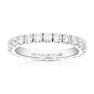 Vir Jewels 1.50 Cttw Lab Grown Diamond Eternity Ring Wedding Band In 14k White Gold For Women In White