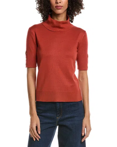 T Tahari Elbow Sleeve Turtleneck Sweater In Brown