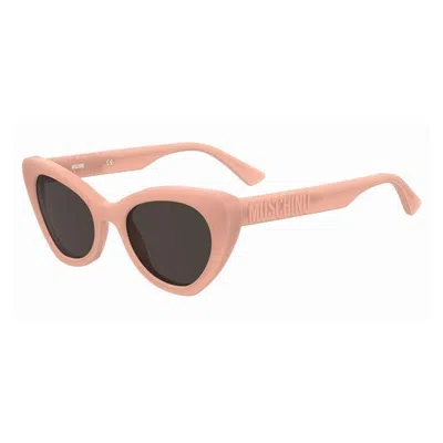 Moschino Sunglasses Cat Eye Full Rim, Orange Frame And Grey Lens Mos147/s0l7qir In Pink