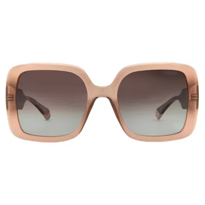 Polaroid Polarized Brown Shaded Square Ladies Sunglasses Pld 6168/s 010a/la 54 In Brown