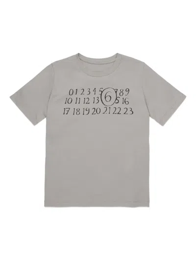 Mm6 Maison Margiela Crew-neck Short-sleeve T-shirt In Gray