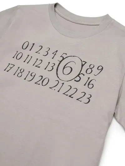 Mm6 Maison Margiela Crew-neck Short-sleeve T-shirt In Gray